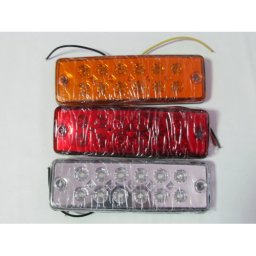 Lampa laterala LED 24V rosie pentru camion/remorca, 12 LED-uri, 16 cm