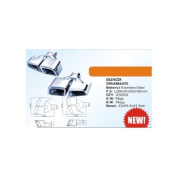 Set ornamente toba inox 304 compatibil Mercedes CLS AMG, 280 mm (Cod 63MCLS)