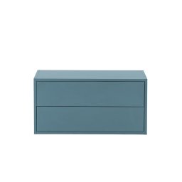 Dulap de perete Leziter Boxie cu 2 sertare, 40x80x37 cm, albastru petrol