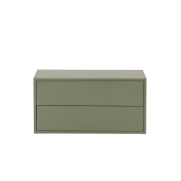 Dulap suspendat Leziter Boxie cu 2 sertare, 40x80x37 cm, verde