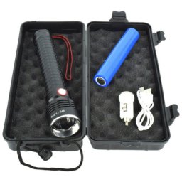Lanterna LED reîncarcabila P-11 cu stroboscop, baterie si cutie