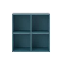 Dulap de perete deschis Leziter Boxie 80x80x37 cm, albastru petrol, modular