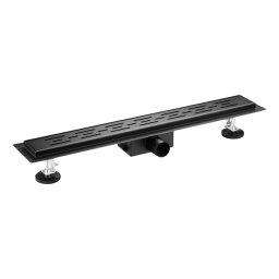 Rigola de dus liniara Leziter Flow 80, neagra mata, cu gratar modern
