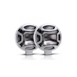 Set proiectoare auto cromate 135 mm, 12/24V, IP68, omologate E20 (2 buc.)