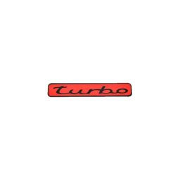Abtibild auto Turbo rosu decorativ, rezistent la apa si UV, 12 x 2 cm (DZ-076)