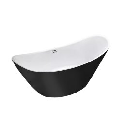 Cada freestanding Leziter Flow 170x75x72 cm, negru mat, acril sanitar