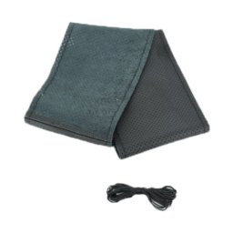 Husa volan din piele cu ac si ata, marimea L, neagra (Cod K103)