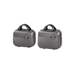Set valize Leziter TraveLux Pro II gri, ABS rezistent, bagaj de mana si geanta