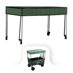 Copertina de umbrire Leziter premium verde pentru carucior de plaja, 600D