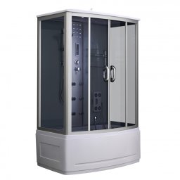 Cabina de dus cu hidromasaj si cada Leziter Emilia 85x135 cm, negru