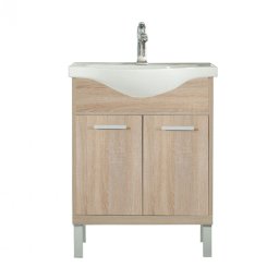Masca chiuveta baie Leziter Nerva 65 cu lavoar, stejar Sonoma, 65 cm