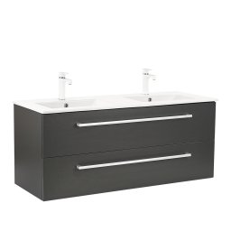 Masca lavoar baie Leziter Vario Clam Vario 120 cm cu lavoar ceramic, antracit