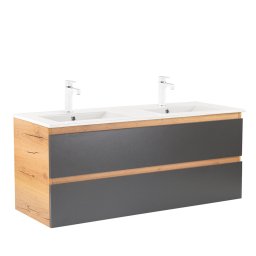 Masca chiuveta baie Leziter Vario Forte 120 cu lavoar, stejar-antracit