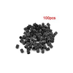 Set 100 capace valve universale negre din plastic, pentru auto/moto/bicicleta