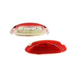 Lampa numar LED 24V alb/rosu GN21, 12 x 4,5 cm pentru camioane si remorci