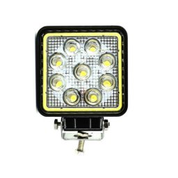 Proiector LED patrat 27W 12/24V, spot 30° cu angel eyes, model LW016