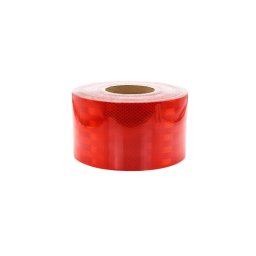 Banda reflectorizanta tip fagure rosie 10 cm x 25 m, autocolanta pentru semnalizare