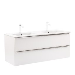 Masca chiuveta baie Leziter Vario Trim 120 cm cu lavoar ceramic, alb-alb