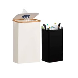 Cos pentru colectare selectiva sticle Leziter 100L, alb, capac bambus
