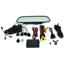 Sistem senzori parcare cu camera marsarier si oglinda monitor 5" (4 senzori) 12V