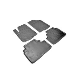 Covorase auto cauciuc tip tavita pentru Hyundai i20 2008–2015, set 4 buc