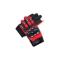 Manusi moto/ATV/bicicleta cu protectii, touch screen, marime universala, rosu-negru