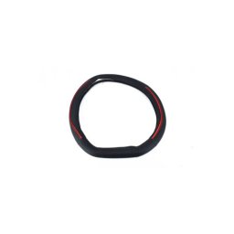 Husa volan sport din imitatie piele, marimea M 37–39 cm, negru cu cusatura rosie