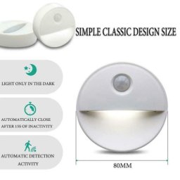Lampa LED cu senzor de miscare 20 lm, pentru hol/scari, Ø 80 mm