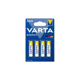 Set 4 baterii Varta Energy AAA (R3) alcaline 1.5V, cod 4103