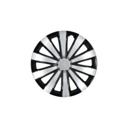 Set capace roti 16 inch G-604, design negru-argintiu, set 4 bucati