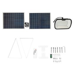 Lampa LED solara 63W (126x0,5W) cu panou 25W si baterie 7V/10Ah BK69236