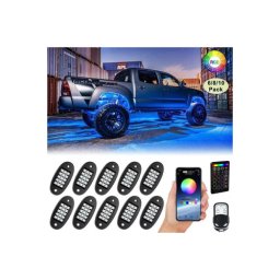 Kit lumini sub masina RGB Rock Light 12 module 12V, control Bluetooth (SPT1512C2-12)