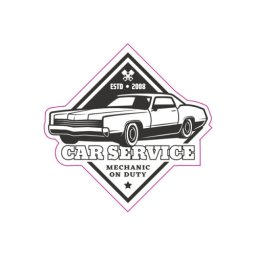 Abtibild auto „Retro Car Service” din ORACAL, 13 cm – TAG 011/T2