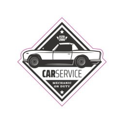 Abtibild Retro Car Service din vinil ORACAL, 13 cm, Cod TAG 014/T2