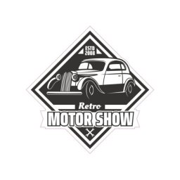 Abtibild Retro Motor Show 13 cm din ORACAL – TAG 018/T2, stil vintage