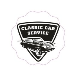 Abtibild „Classic Car Service” din autocolant Oracal, 19,5 cm (TAG 003/T4)