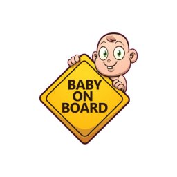 Abtibild auto Baby on Board 18 cm, autocolant Oracal rezistent (TAG 043/T3)