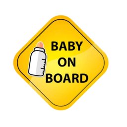 Abtibild auto „Baby on Board” reflectorizant, 15 cm, Oracal TAG 049/T3