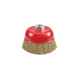 Perie cupa din sarma 100 mm Vorel, otel împletit pentru polizor unghiular