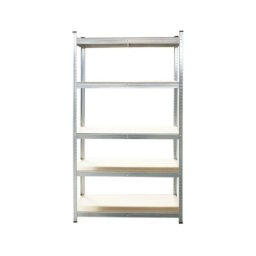 Raft metalic galvanizat cu 5 polite MDF, 180x100x50 cm, 250 kg/polita