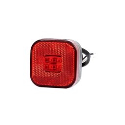 Lampa gabarit LED rosie 62x62 mm, 12–36V, cu catadioptru, FT-027-C
