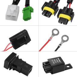 Cablaj pentru proiectoare H11 cu buton si releu, 12V 40A, pentru 2 faruri (W15763)