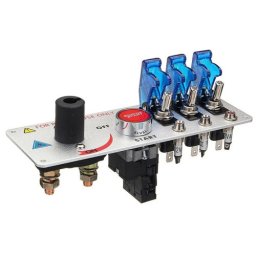 Panou comutatoare auto 12V cu 3 întrerupatoare, buton start cu releu si cablaj