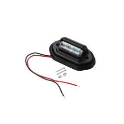 Set 2 lampi LED pentru numar, carcasa neagra, lumina alb rece 12V-24V