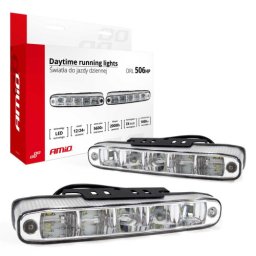 Set 2 proiectoare DRL 506HP Amio 12/24V cu 5 LED-uri, omologare E4