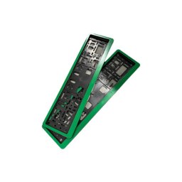 Set 2 suporturi pentru numar de înmatriculare cu rama verde, design 3D