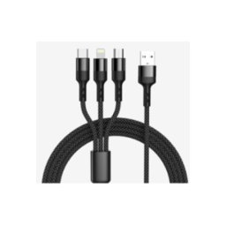 Cablu 3in1 USB 3.4A premium cu Quick Charge, model C55 pentru încarcare rapida