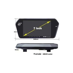 Oglinda retrovizoare cu monitor 7" pentru camera marsarier, MP5 si Bluetooth, 12V (JCS-70193)