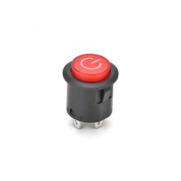 Buton cu retinere rosu TL-33, 3 pini, pentru montaj în panou