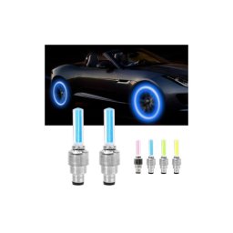 Set 2 capace valve cu LED rosu/albastru, universale auto-moto-bicicleta QMZ-03